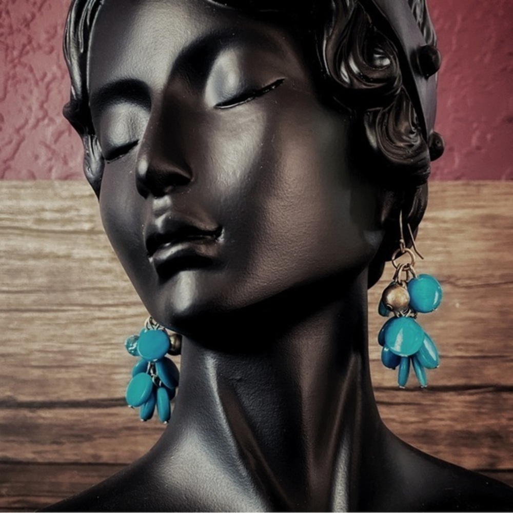 Turquoise Beads Dangle Earrings